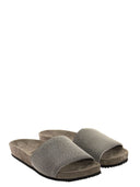 Brunello Cucinelli Precious Slides Silver
