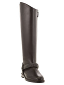 Bottes de mollet brunello cucinelli avec sangle à côte précieuse