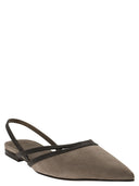Brunello Cucinelli Suede Flats With Precious Straps