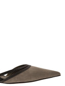 Brunello Cucinelli Suede Flats With Precious Straps
