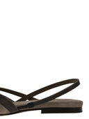 Brunello Cucinelli Suede Flats With Precious Straps