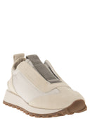 Brunello Cucinelli Suede y Techno Fabric Runners con preciosos detalles