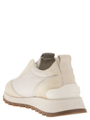 Brunello Cucinelli Suede y Techno Fabric Runners con preciosos detalles