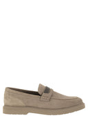 Brunello Cucinelli Suede Penny Loafer With Jewellery