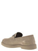 Brunello Cucinelli Suede Penny Loafer With Jewellery