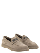Brunello Cucinelli Suede Penny Loafer With Jewellery
