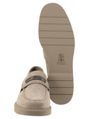 Brunello Cucinelli Suede Penny Loafer With Jewellery