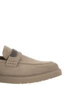 Brunello Cucinelli Suede Penny Loafer With Jewellery