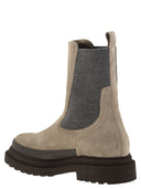 Brunello Cucinelli Suede Chelsea Boot With "Precious Detail"