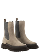 Brunello Cucinelli Suede Chelsea Boot With "Precious Detail"