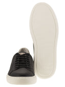 Brunello Cucinelli kalfsleer trainers met graan
