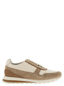 Brunello Cucinelli Runners In Grained Calfskin And Washed Suede