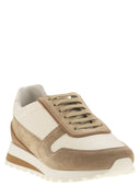 Brunello Cucinelli Runners In Grained Calfskin And Washed Suede