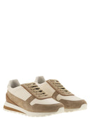 Brunello Cucinelli Runners In Grained Calfskin And Washed Suede