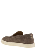 Brunello Cucinelli Chevron Effect Suede Moccasins