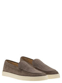 Brunello Cucinelli Chevron Effect Suede Moccasins