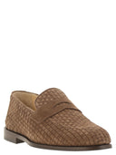 Brunello Cucinelli Woven Suede Penny Loafer