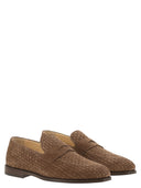 Brunello Cucinelli Woven Suede Penny Loafer