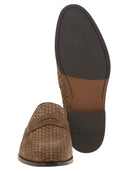Brunello Cucinelli Woven Suede Penny Loafer