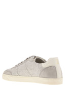 Brunello Cucinelli Cotton Knit, Washed Suede And Soft Calfskin Trainers