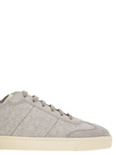 Brunello Cucinelli Cotton Knit, Washed Suede And Soft Calfskin Trainers