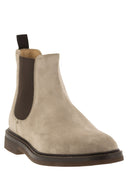 Brunello Cucinelli Chelsea Boot In Suede