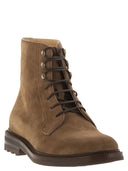 Brunello Cucinelli Suede Lace Up Boot