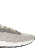 Brunello Cucinelli Runners In Cotton Knit And Semi Glossy Calf Leather