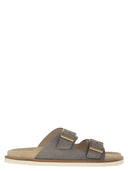 Brunello Cucinelli Urban Slides In Washed Suede