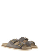 Brunello Cucinelli Urban Slides In Washed Suede