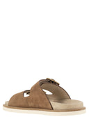Brunello Cucinelli Urban Slides In Washed Suede