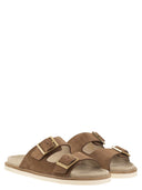 Brunello Cucinelli Urban Slides In Washed Suede