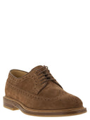 Brunello Cucinelli Suede Longwing Brogue Derby