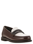 Brunello Cucinelli Minimal Calfskin Penny Loafer With Precious Clamp