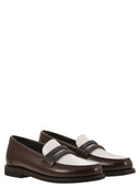 Brunello Cucinelli Minimal Calfskin Penny Loafer With Precious Clamp