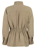 Fay Overshirt In Viscose And Washed Linen