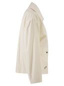 Fay Cropped Technical Cotton Jacket With Signature Hook Fastening