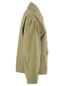 Fay Cropped Technical Cotton Jacket With Signature Hook Fastening