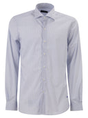 Fay Regular Fit Shirt In Striped Stretch Jersey