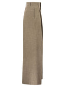 Fay Regular Fit Trousers In Micro Check Cotton And Linen