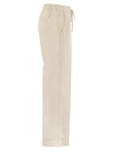 Peserico Linen Trousers With Side Fringes