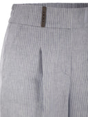 Peserico Linen Trousers With Striped Pattern