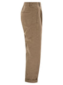 Peserico Garment Dyed Stretch Cotton Gabardine Trousers