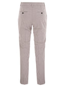 Peserico Seersucker Cotton Cigarette Trousers