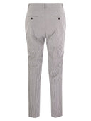 Peserico Seersucker Cotton Cigarette Trousers