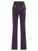 Elisabetta Franchi Pocketed Crepe Palazzo Trousers