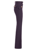 Elisabetta Franchi Pocketed Crepe Palazzo Trousers