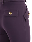Elisabetta Franchi Pocketed Crepe Palazzo Trousers