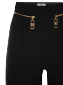 Elisabetta Franchi Straight Crepe Trousers With Zip