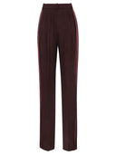 Elisabetta Franchi Straight Satin Trousers With Satin Bands